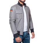 German Luftwaffe Flight Grey Leather Bomber Jacket