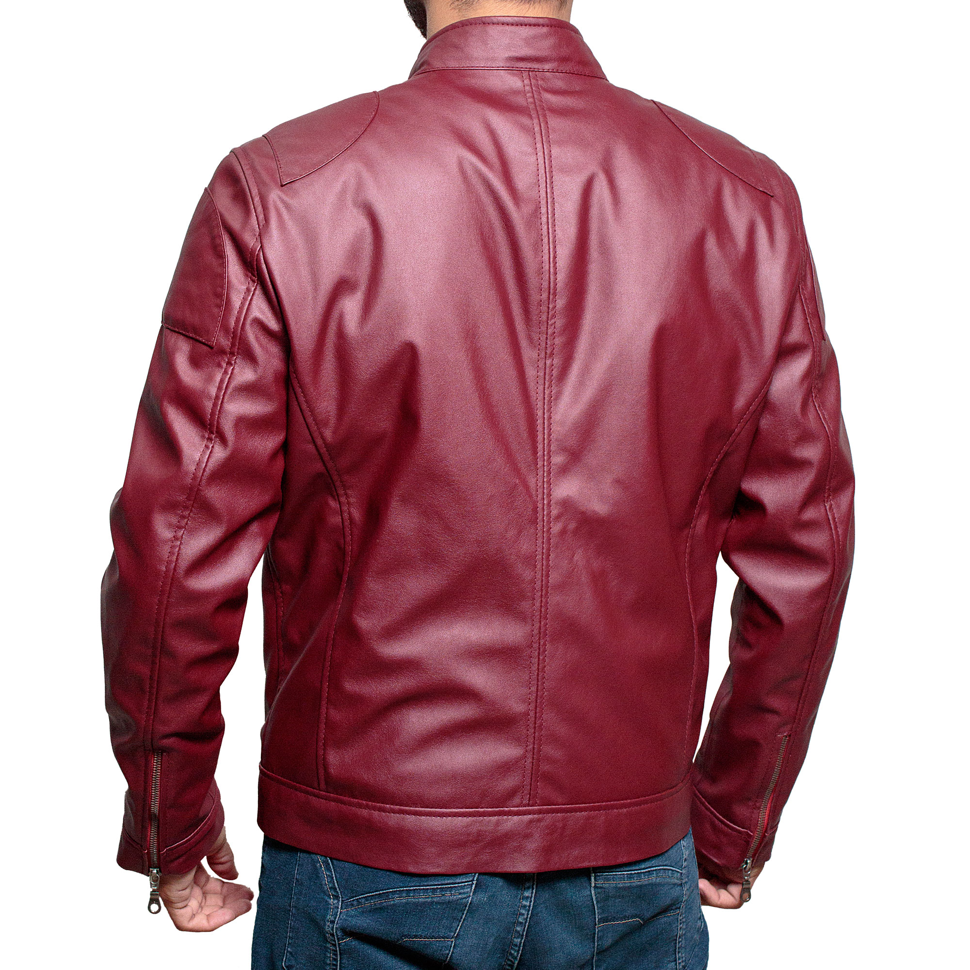 Men's Red Faux Leather Biker Jacket for Sale | XtremeJackets