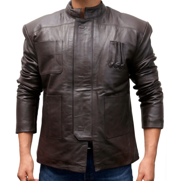 han solo leather jacket the force awakens star wars