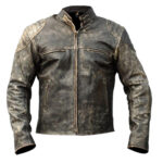 Men’s Cafe Racer Vintage Distressed Leather Biker Jacket