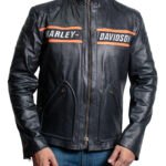 Bill Goldberg Black Biker Leather Jacket