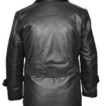 Dr Who Olive German Military Naval Pea Leather Coat