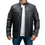 David Beckham Biker Style Leather Jacket