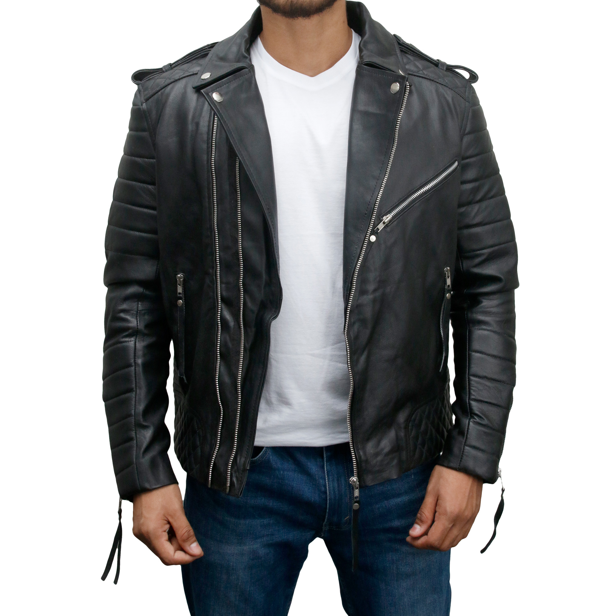 Vintage Slim Fit Biker Leather Jacket For Men | XtremeJackets