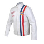 gulf steve mcqueen white and leather jacket