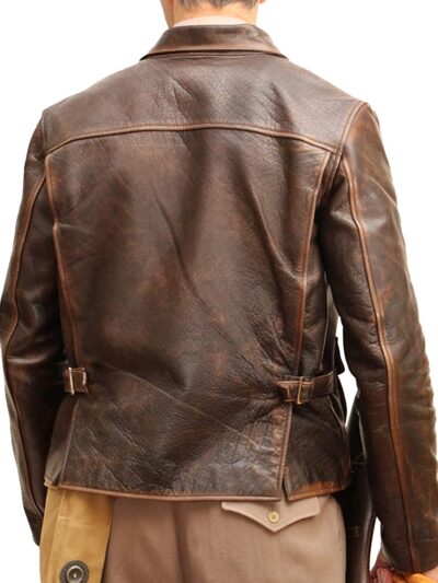 The Indiana J Distressed Leather Jacket - Image 4