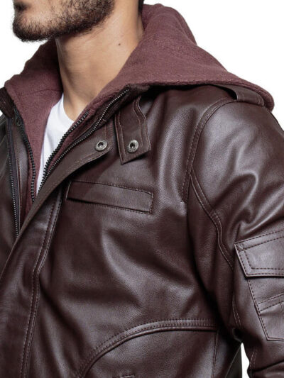 mens-brown-leather-jacket-with-hood