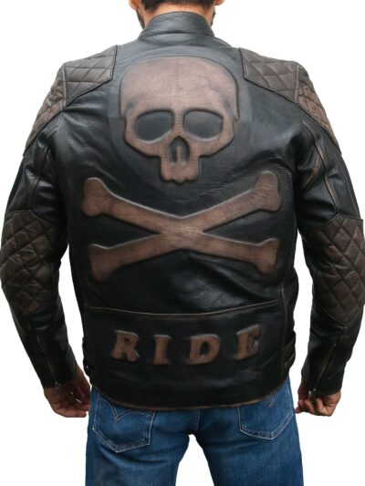 Skull Vintage Distressed Leather Jacket