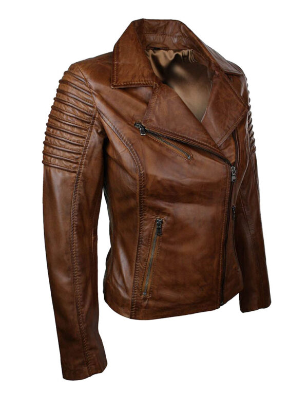 Women-Slim-Fit-Brown-Leather-Jacket