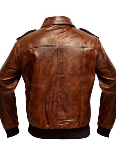 USAF A-2 Leather Flight Bomber Jacket - Hand Waxed - Image 2