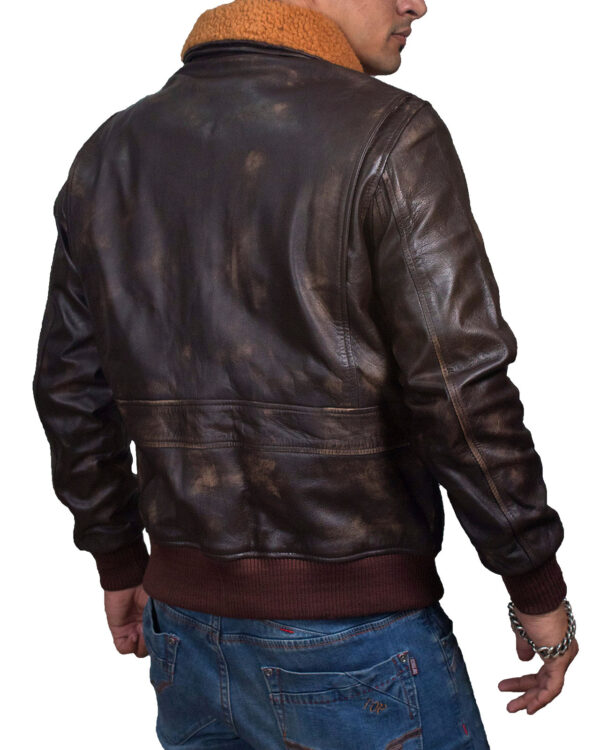 Men's Navy G1 Leather Flight Bomber Distressed COW HIDE Leather Jacket