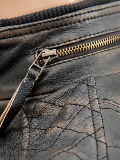Cafe Racer Distressed Brown Leather Motorcycle Jacket - Image 6