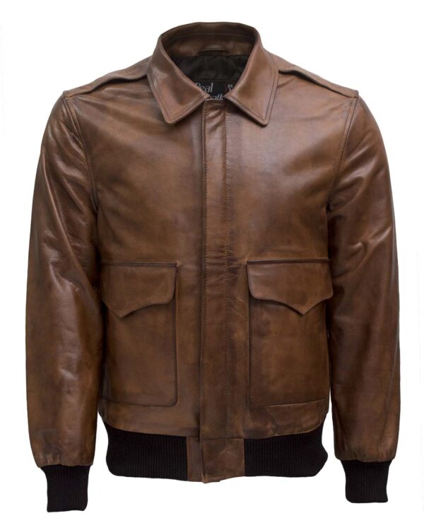 a2 brown leather bomber jacket for men waxed vintage look brown leather bomber jacket men vintage style waxed