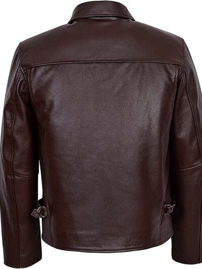 The Indiana J Distressed Leather Jacket - Image 8