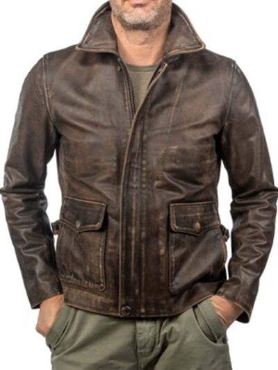 Indiana Jones Leather Jacket Distressed Brown