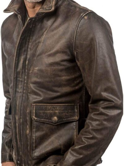 The Indiana J Distressed Leather Jacket - Image 6