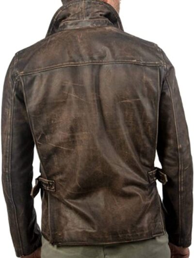 The Indiana J Distressed Leather Jacket - Image 5